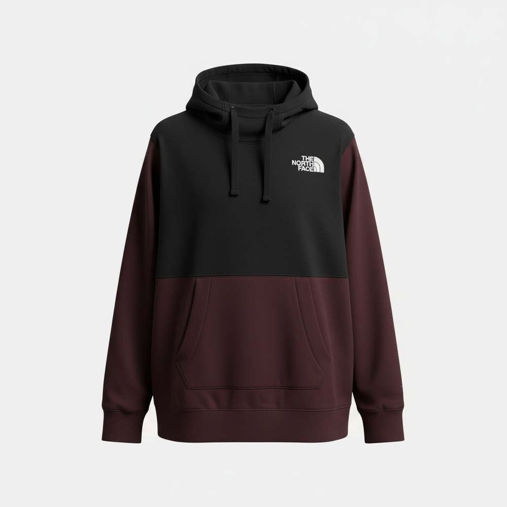 The North Face Men's Black and Maroon Hoodie